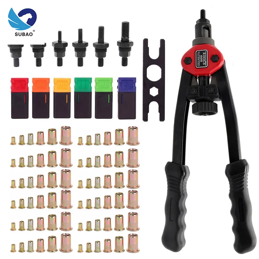 SUBAO Rivet tool.Screw rivet nut tool 605 606 double plug manual riveting machine m3 / M4 / M5 / M6 / M8 / m10nut riveting tool