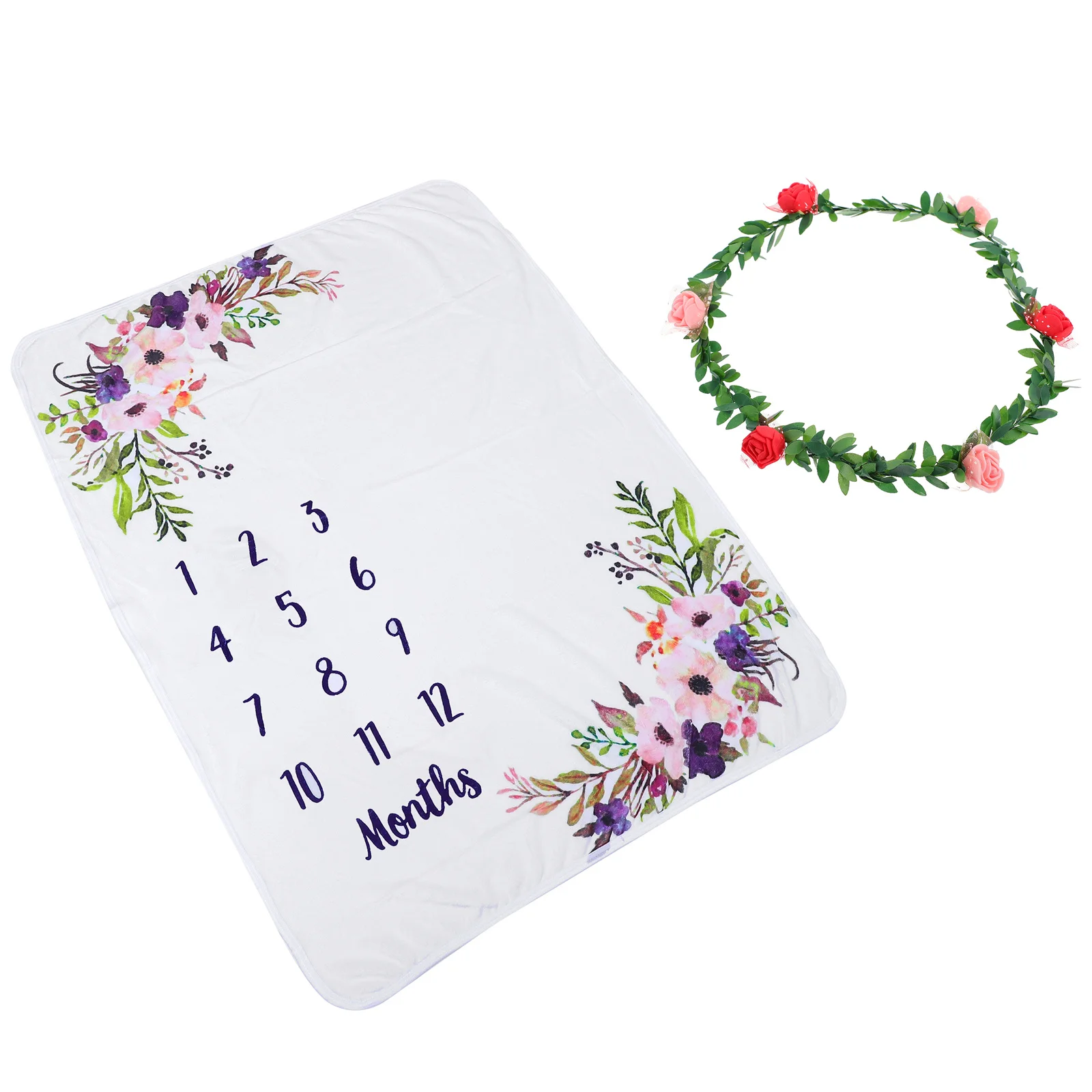 1 مجموعة الطفل بطانية شهرية كبيرة الحجم بطانية صور الزخرفية الوليد السجاد التذكاري الطفل صور الدعامة