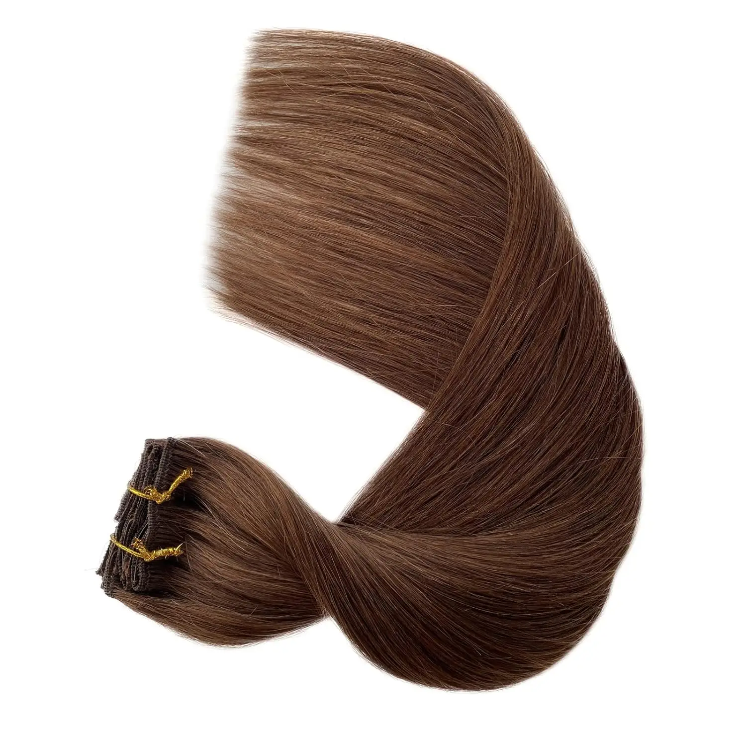 # 4 لحمة بنية وصلات شعر غير مرئية 100% شعر بشري حقيقي 12-20 بوصة 50 جرام لحمة غير مرئية عبقرية سلسة لحمة مصنوعة يدويًا