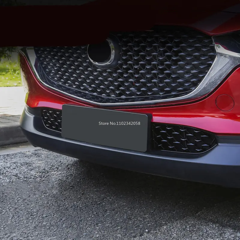 For Mazda CX-30 CX30 2022 2023 Front Lower Bumper Grill Grille Moulding Cover Front Bottom Middle Net Decoration accessories