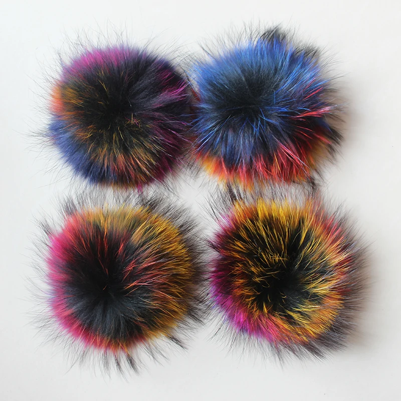 

DANKEYISI 5pcs/lot Real Fur Pompoms Nature Fluffy Raccoon Fur Pom Poms Mink Fur Balls Fur Pompon For Knitted Skullies Hats Bag