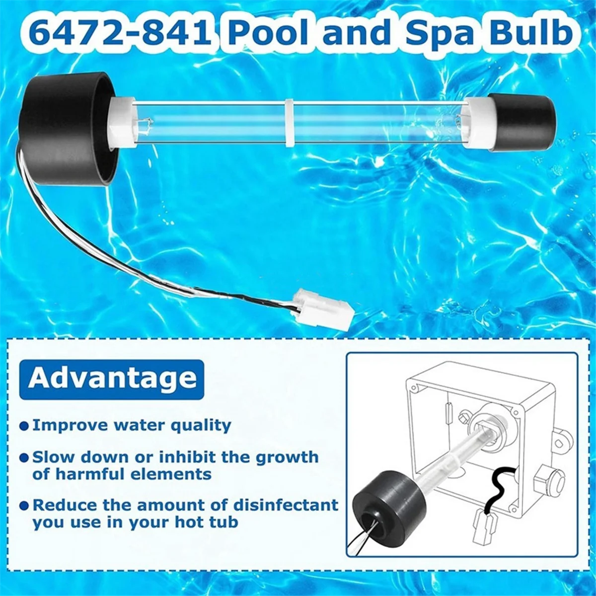 472-841 Hot Tub, Pool & Spa Bulbs 6472-857,94-1552, UVL-3LRK-, UV Bulbs, Jacuzzis & Sundance Spa ClearRay