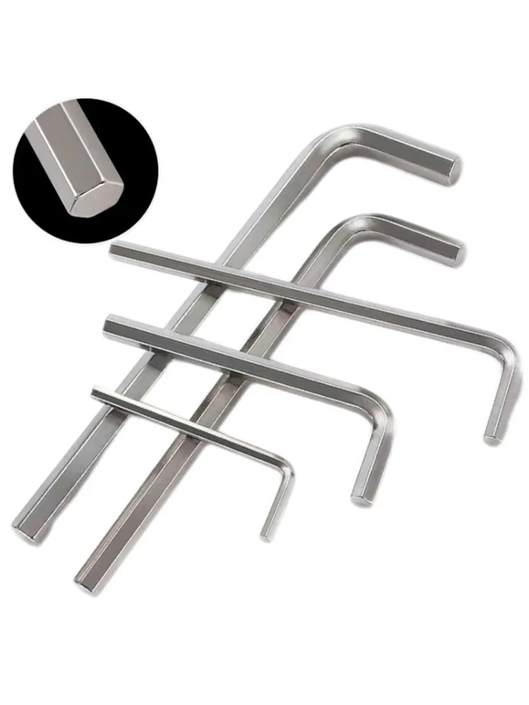 1/10 pièces 1.5-2-2.5-3-4-5-6-7-8-9-10-11-12-13-14mm clé Allen à tête plate clé nickelée en forme de L outils de réparation manuels à domicile