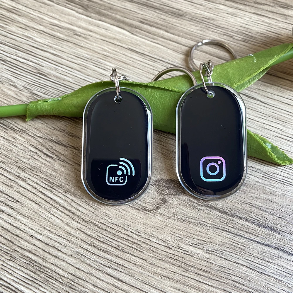 13.56MHz ISO14443A NFC Instagram Keychain Keyfobs Tags Contact us on WhatsApp Keychain