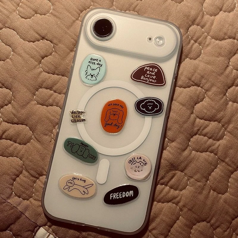 INS Style Simple Dog Jelly Stickers, Cute Cartoon Puppy DIY Decals for Phone, Tablet & CCD Camera