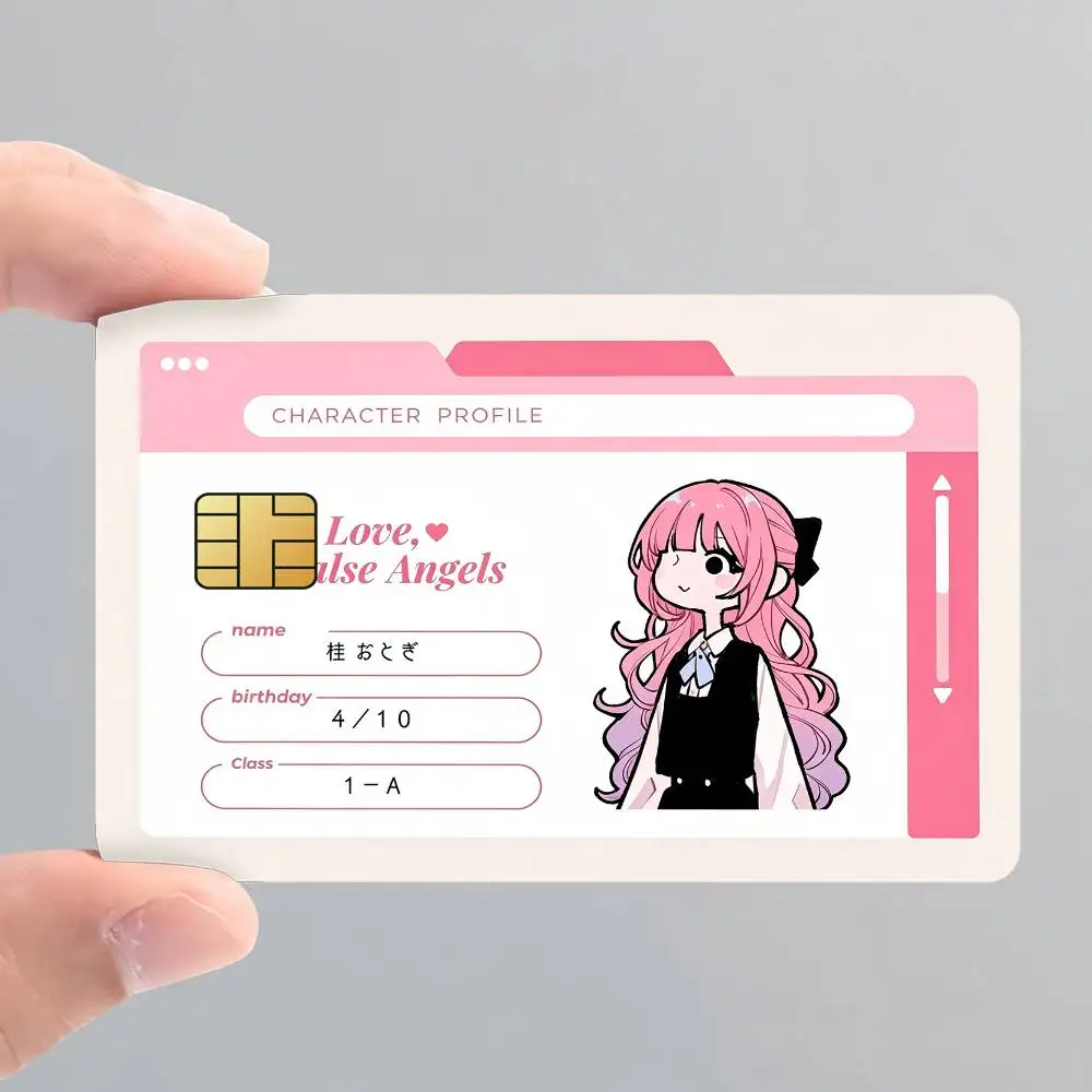 Comics F-Fall in Love You False Angels Card Stickers for Bank Access Protective Waterproof Film Cover Sticker Surprise Gift