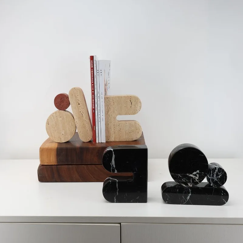 Modern Nordic Geometric Irregular Marble Book Ornaments, Home Decorations