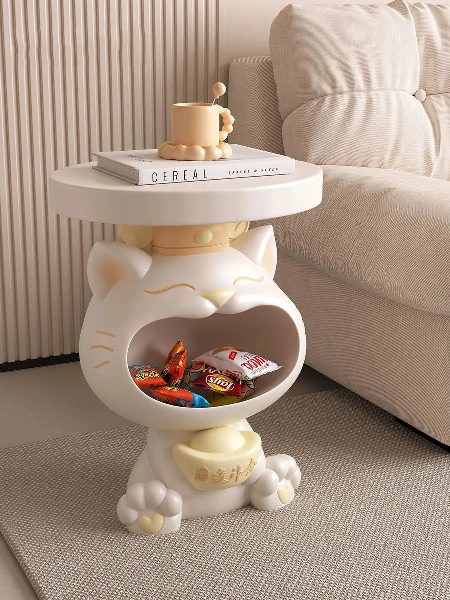 Big Mouth Lucky Cat Storage Side Table Floor Decor Cute Bedroom Sofa Side Living Room Home Decoration Accessories