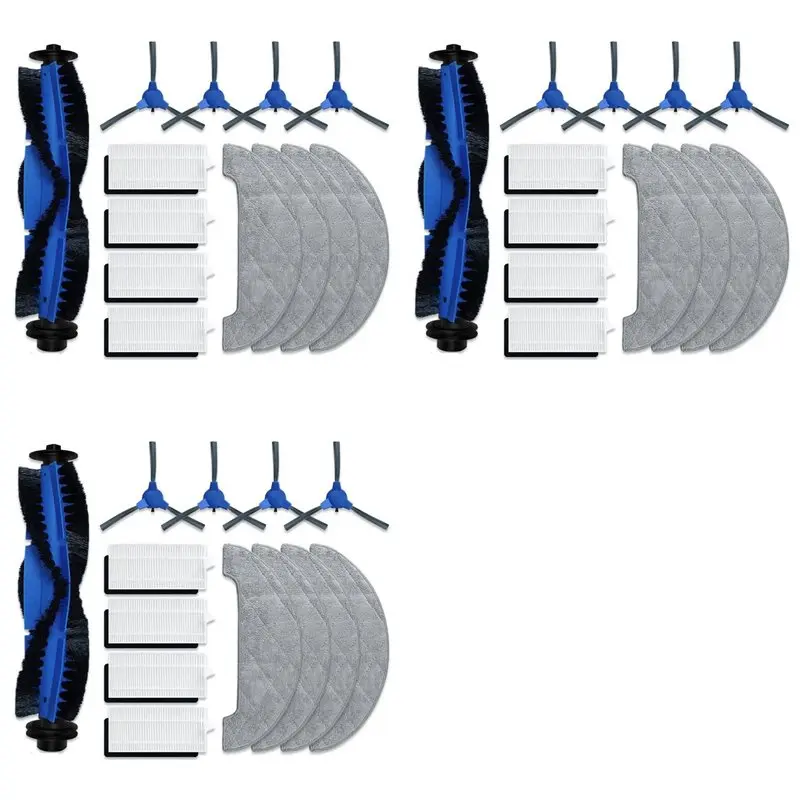 3 Set Accessory Set For Lydsto G1 / Coredy R750 / Polaris PVCR 1226 Robot Vaccum Cleaner Replacements-AT64