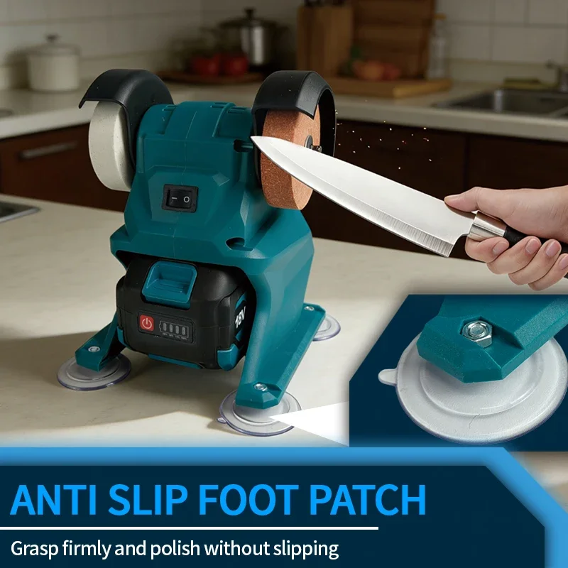 Makita 18V Cordless Bench Grinder | Dual Grinding Wheels for Metal, Stone Polishing & Knife Sharpening | Portable Power Tool