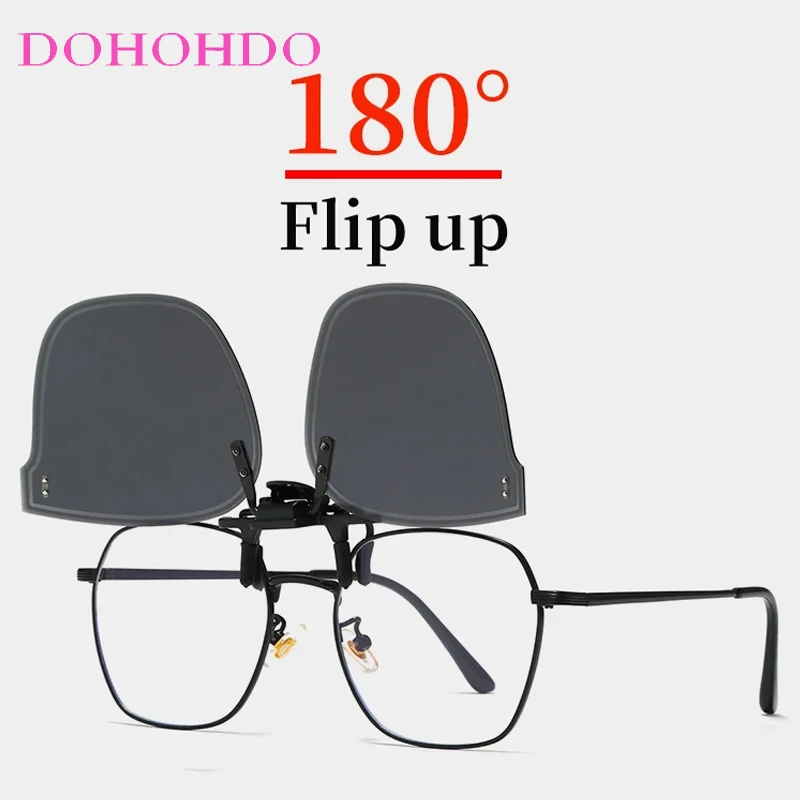 عدسات فوتوكروميك مستقطبة عتيقة عدسات رؤية ليلية بمشبك على النظارات الشمسية للنساء والرجال نظارات رياضية مضادة للوهج للقيادة UV400 #2