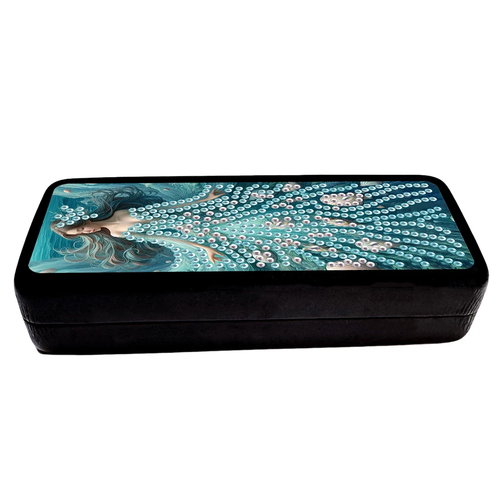 

DIY Diamond Painting Glasses Storage Box Leather Diamond Art Sunglasses Case Rhinestones Sunglasses Storage Box Art Crafts