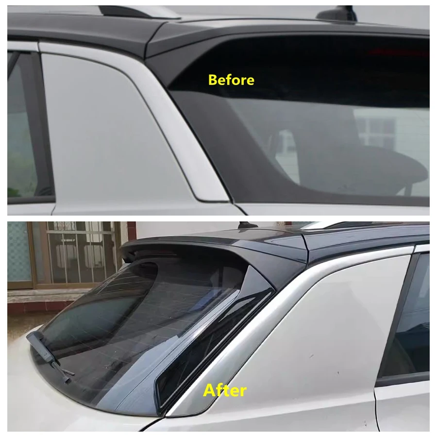 

ABS Rear Window Side Spoiler Decoration Panel Cover Trim Fit For Volkswagen T-Roc T Roc 2018 - 2024 Car Accessories