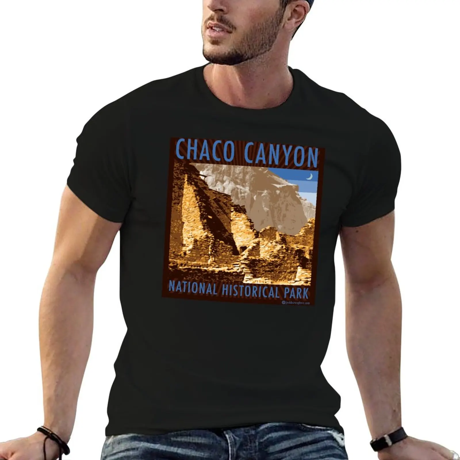 Camiseta do Parque Histórico Nacional Chaco Canyon, camisetas com estampas, pacote de camisetas de algodão, camisetas engraçadas, camiseta de algodão