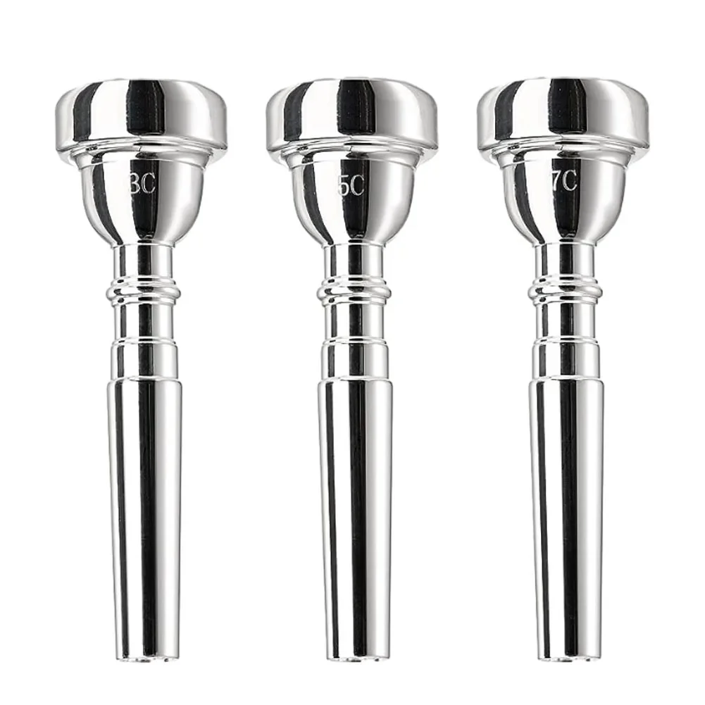 Stylish Gold Plated Trumpet Mouthpiece Set 3C 5C 7C Sizes for Intermediate to Advanced Players with Enhanced Projection