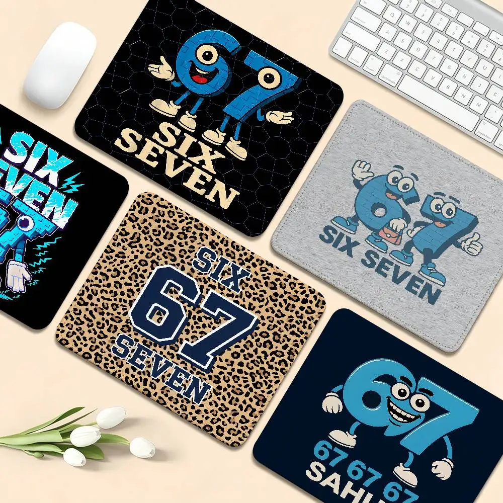 Mouse Pad de Mesa para Computador com Estampa Engraçada de Animação 'Bruh Steal a 67 Six Seven' para Estudantes e Gamers de PC