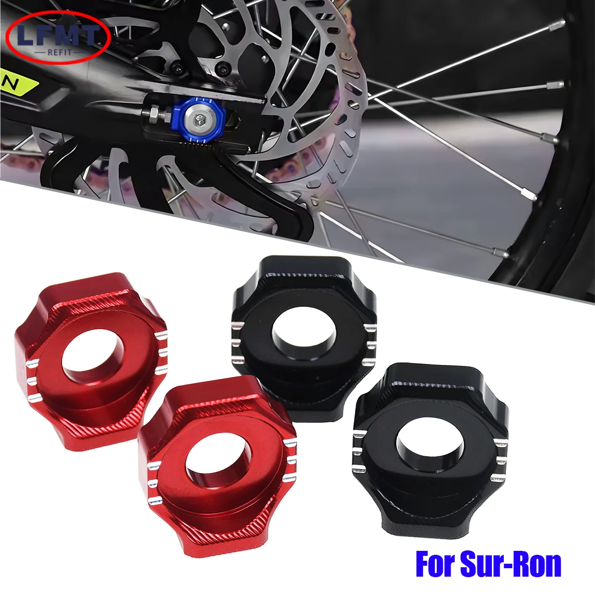 For Surron Sur Ron CNC Aluminum Motorcycle Rear Chain Adjuster Axle Block Light Bee S X Segway X160 X260 Talaria Sting MX3 MX4