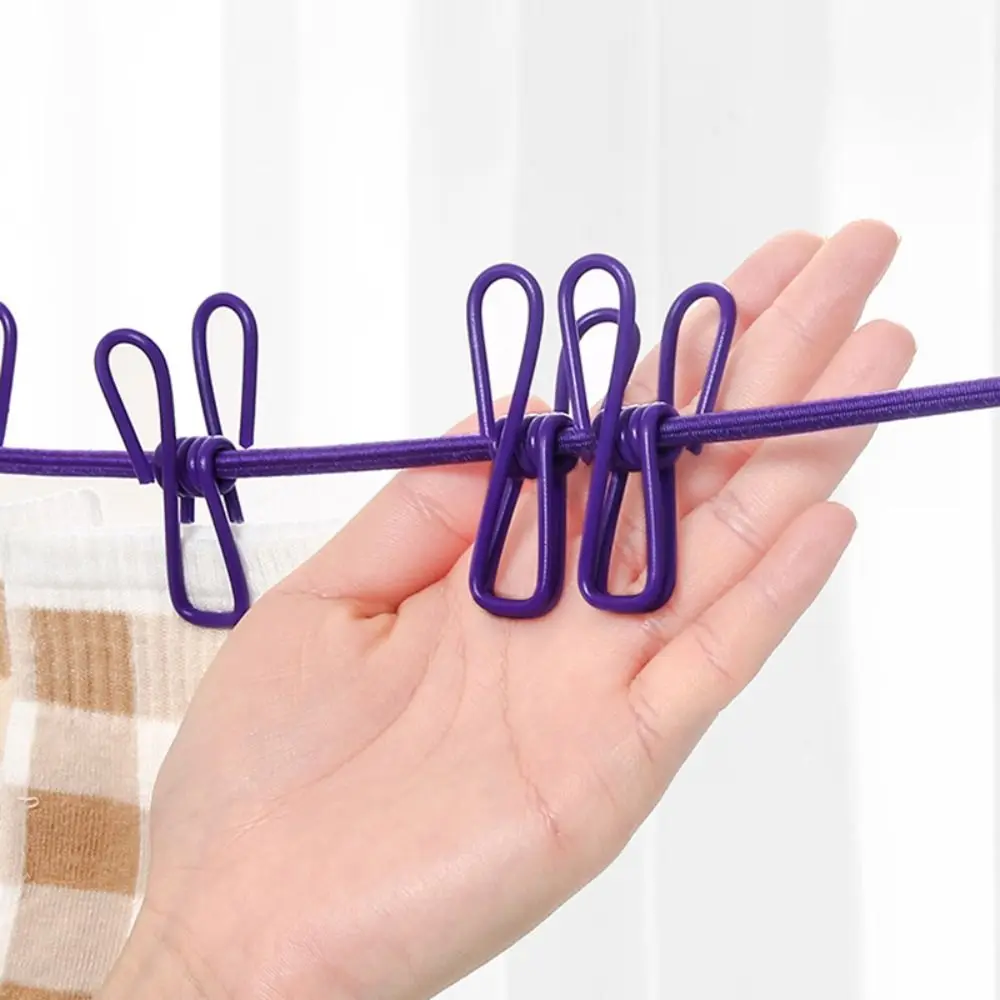 

Multi-functional Windproof Clothesline with 12 Clips Colorful Clothesline Rope Travel Clothesline Household Travel