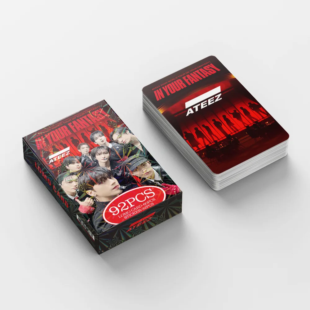 

92 K-pop boy band mini cards, world tour merchandise collectible cards, celebrity photo cards, gift cards, LOMO