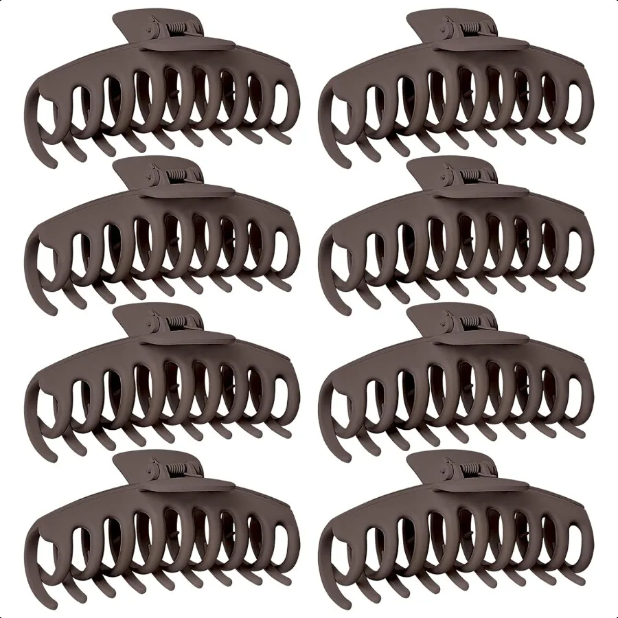 

Hair Claw Clips for Women 8PK Large Neutral Matte Jumbo Hair Clips for Thick Thin Long Short Curly Hair Girls Big Jaw Clip Set