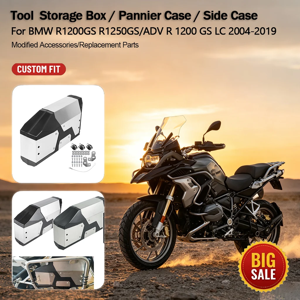 For BMW R1200GS R1250GS/ADV R 1200 GS LC 2004-2019All New Decorative Aluminum Box Toolbox 4.2 Liters Tool Box