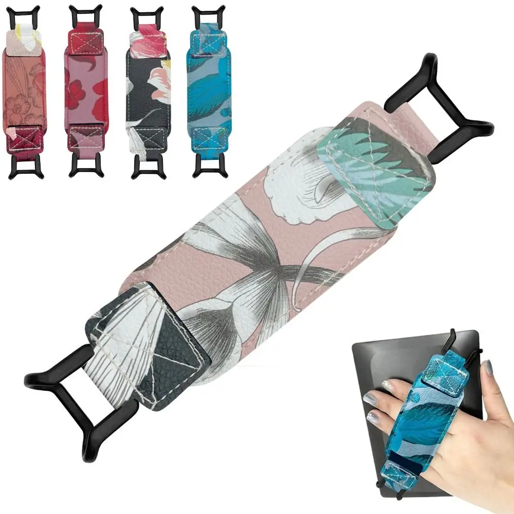 

PU Leather Tablet Hand Strap Flowers Elastic EReader Holder Non-slip for Kindle/Kobo/Voyaga/Lenovo/Sony 6-8" E-Book Tablet
