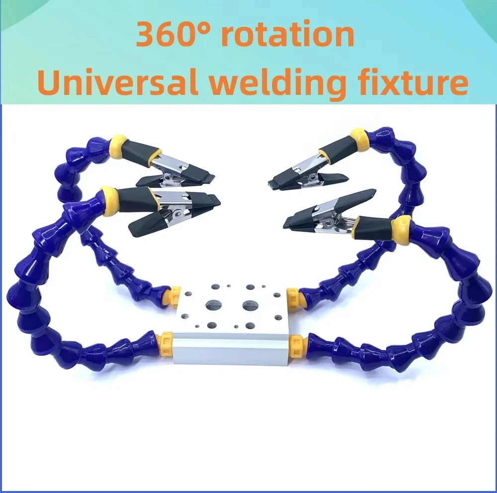 6 Arms Octopus Soldering Helping Hands Flexible Gooseneck Third Hand PCB Holder Welding Clamp for Electronics Repair DIY Craft