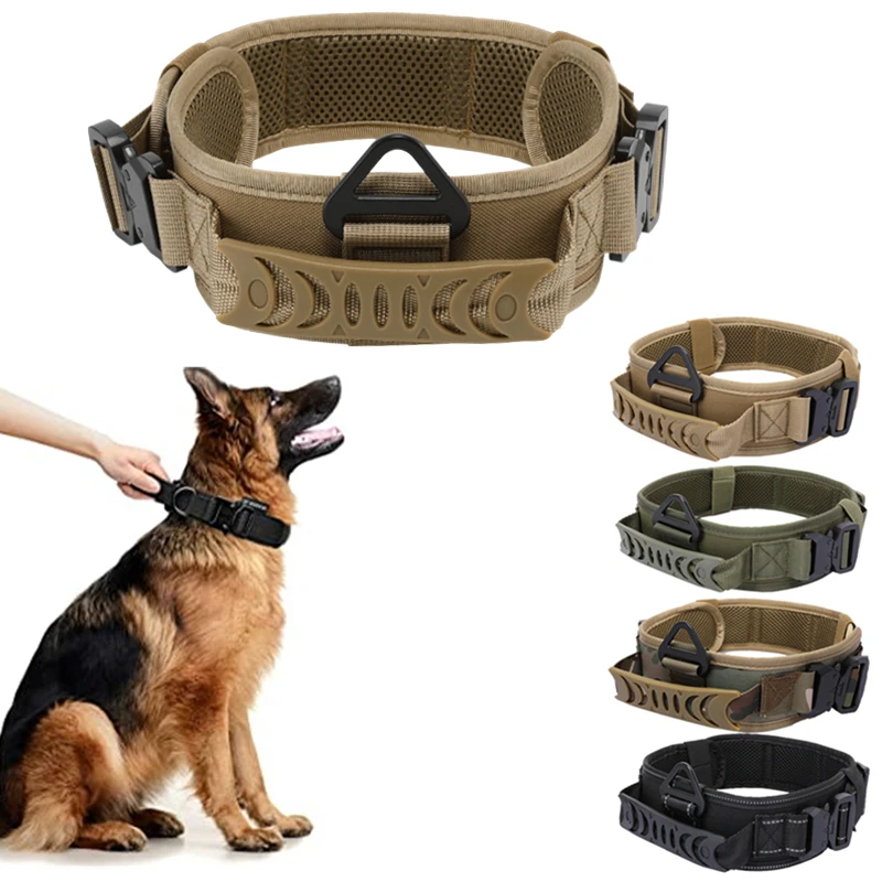 Adjustable Metal Double Buckle Tactical Dog Collar Luxury Designer K9 Training Collar Dog German Shepherd For Medium Large Dogs