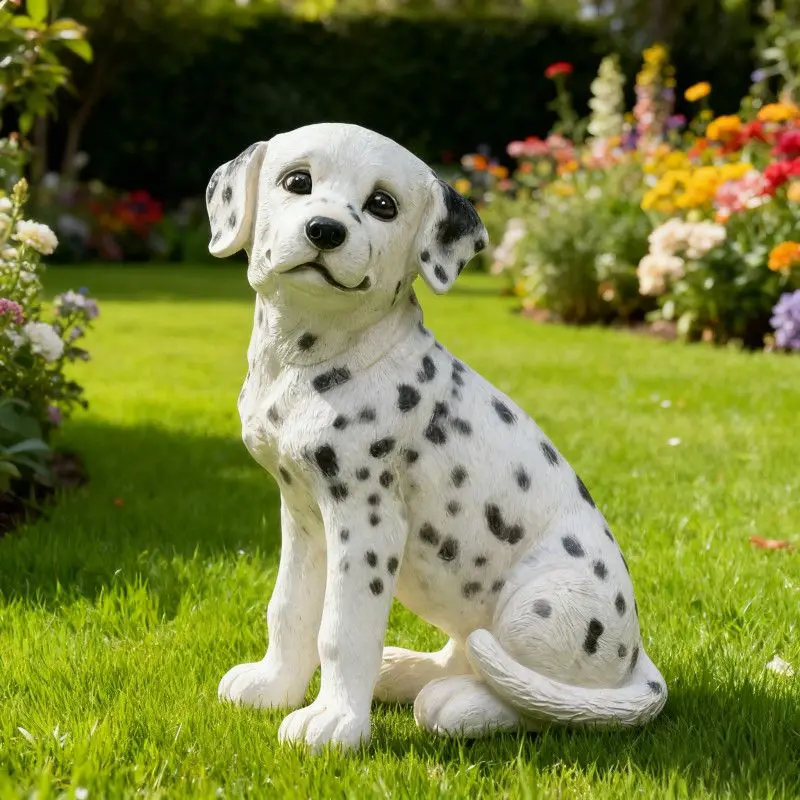 resin animal Dalmatian spotted dog model decoration living room sculpture home garden courtyard decoration y755