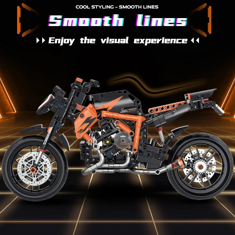 

Коллекция мотоциклов для взрослых TOYLINX 579 шт. — сборная игрушка в масштабе 1:8 для мальчиков-подростков 14+, подарок на день рождения