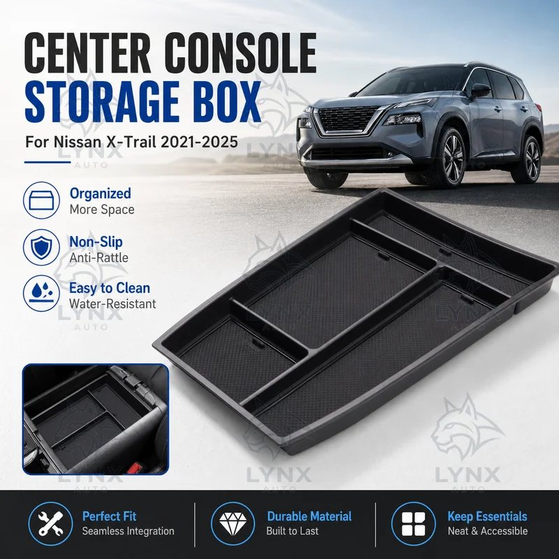 For Nissan X-Trail 2021-2025 Center Console Storage Box Car Organizer Accessories Car Parts Modification Upgrade