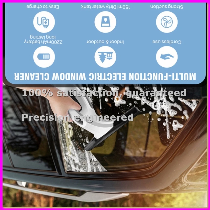 

Беспроводной очиститель окон с резервуаром для воды 150 мл, перезаряжаемый, эффективный, для дома и автомобиля, вилка EU - ABLA