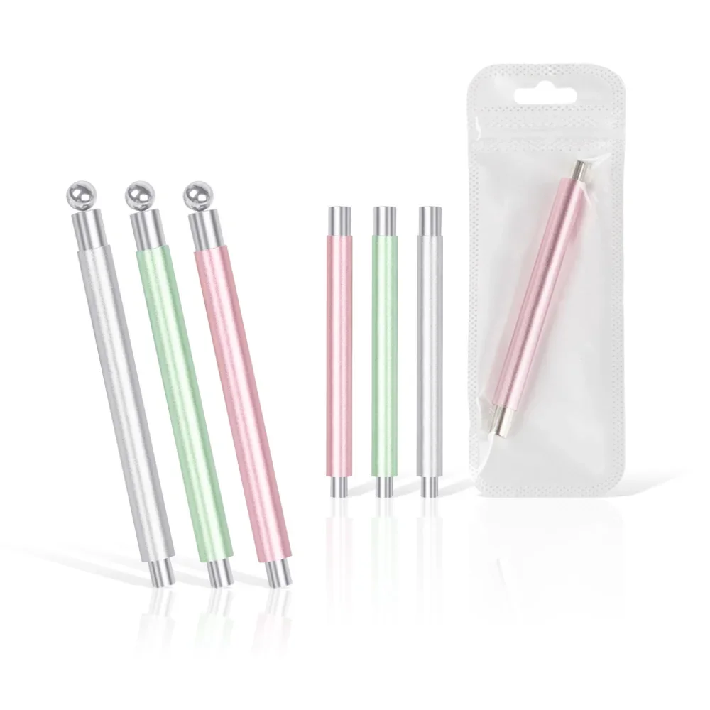 

New vers. Double Head Design Magic Wand Cat's Eye Magnet Stick Cylindrical Nail Art Tool for Gel Polish, with Magnet Ball