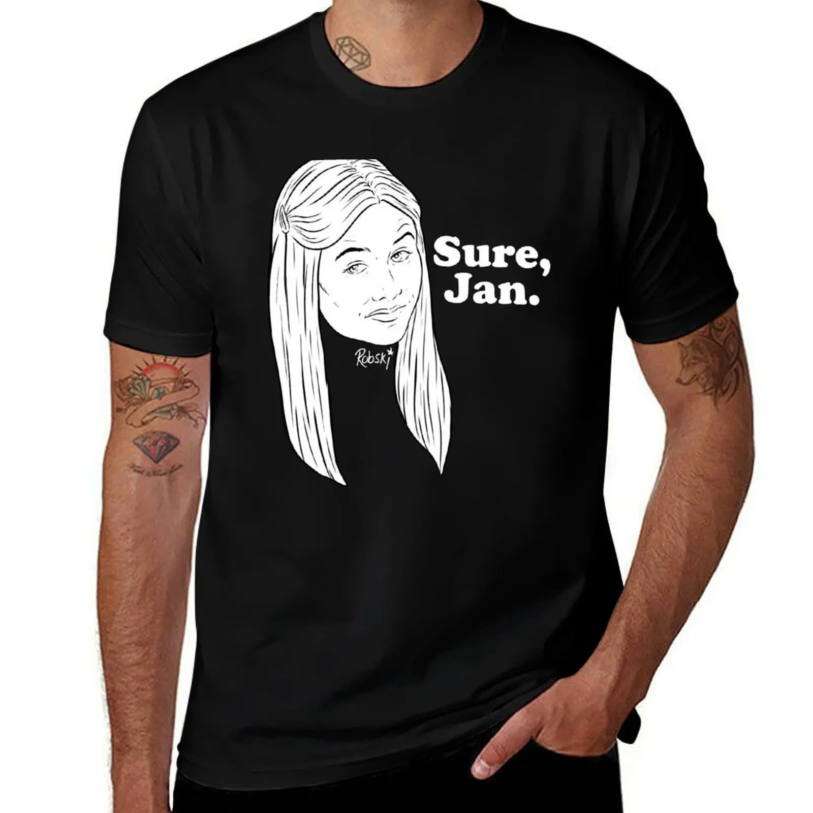 

Sure, Jan. - black & white T-Shirt t shirt man designer essential t shirt T-Shirt