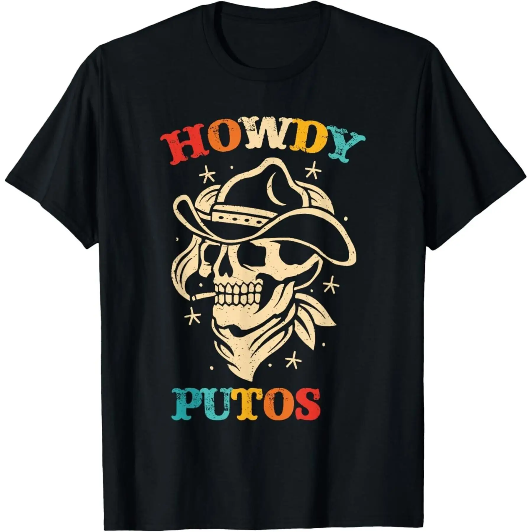 

Howdy Putos Забавная винтажная футболка в стиле ретро Рубашка унисекс