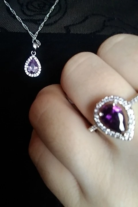 Conjuntos de joyas de circonia cúbica, pendientes de plata de ley 925, collares, anillos de dedo, gota de agua, piedra CZ, envío gratis