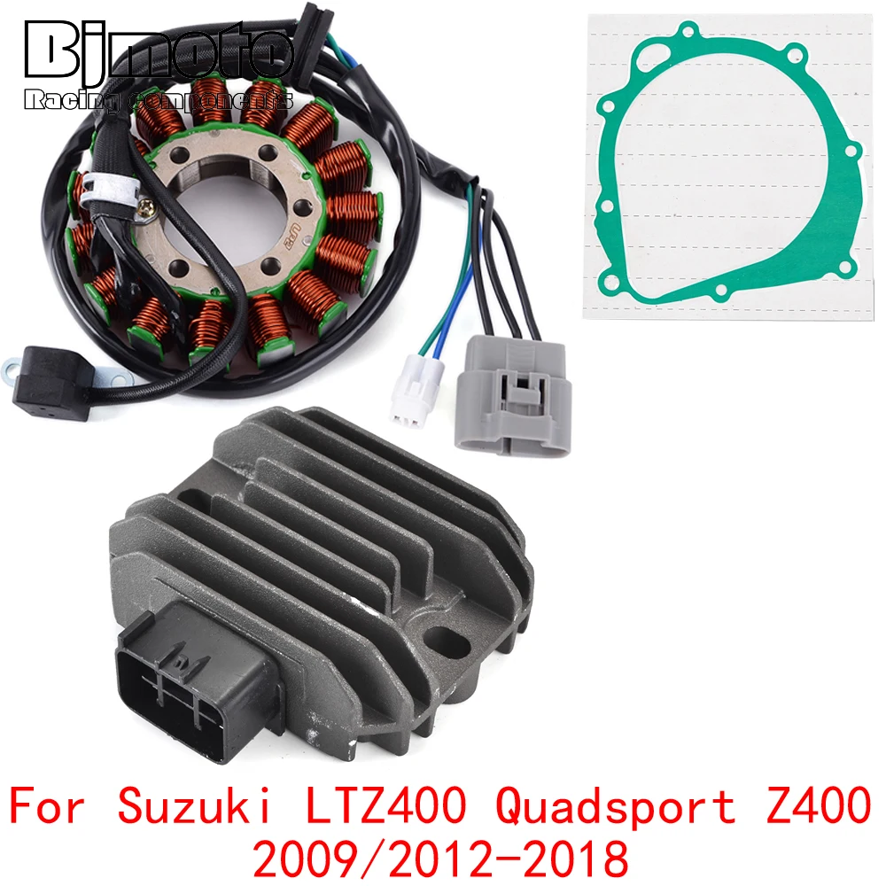 LTZ400 LTZ 400 2018 Engine Stator Coil+Voltage Regulator rectifier For Suzuki LTZ400 Quadsport Z400 2009 2012-2017 With Gasket