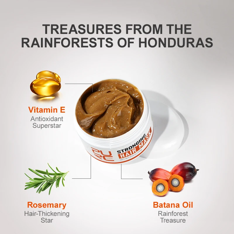 PURC Batana croissance des cheveux 1-3 pièces ensemble nourrissant Anti perte de cheveux huile pour cheveux & Spray & masque traitement huile de romarin biotine ensemble de soins capillaires