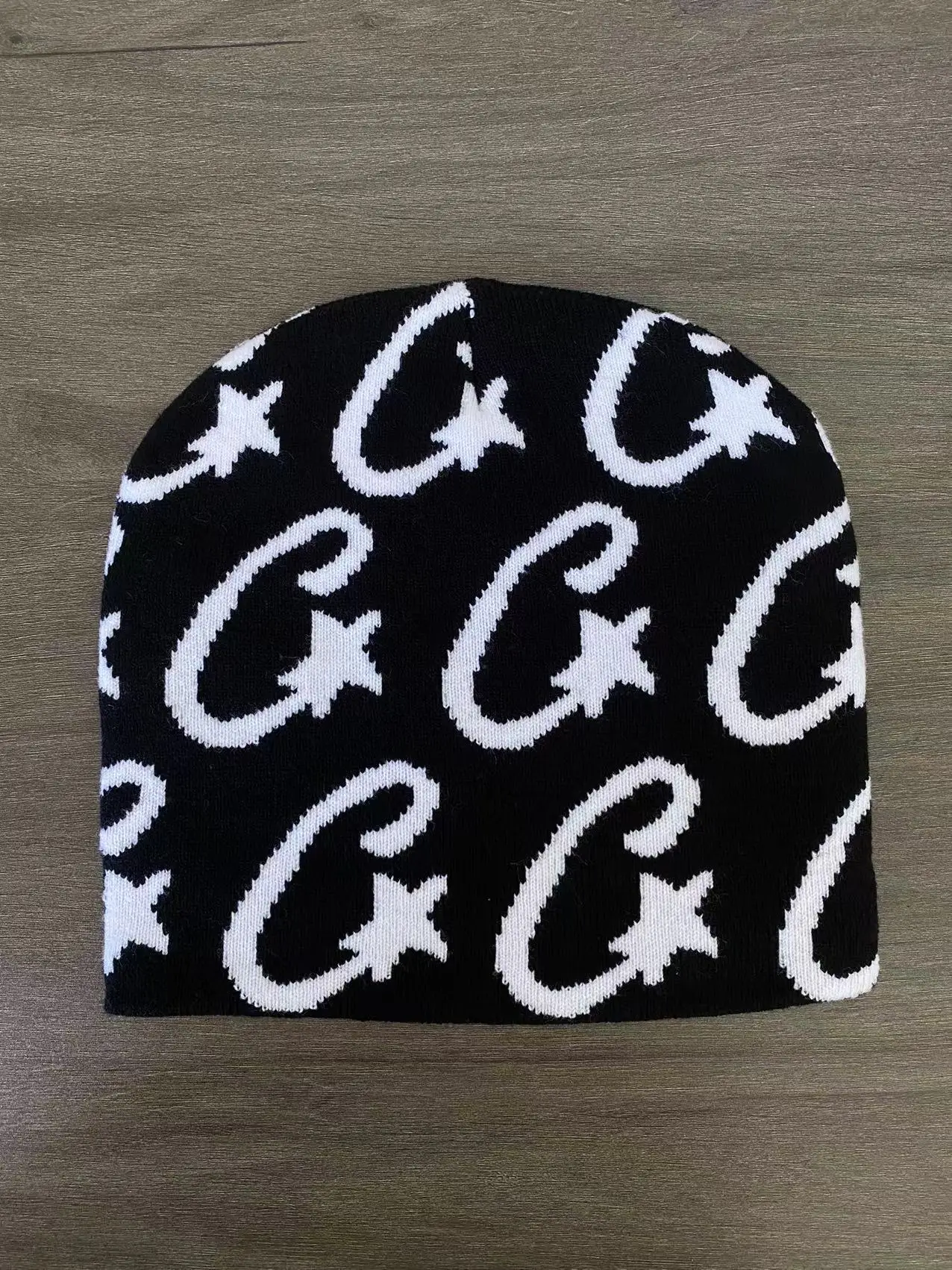 

Шапка-бини Y2K, вязаная шерстяная шапка-пуловер с жаккардовым узором в виде букв и звезд, аксессуар для одежды в стиле хип-хоп, унисекс для мужчин и женщин