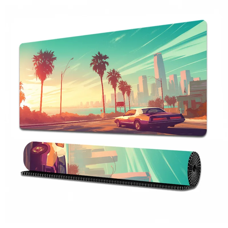 Classic Palm Cityview PC Game Themed Mouse Pad Non-Slip XXL Computer Desk Mat Men E-Sports Gaming Professional Keyboard Mats