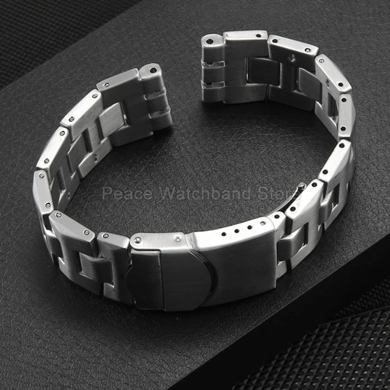 ل سواتش 19 مللي متر الفضة منتصف محدب تصميم الفولاذ المقاوم للصدأ حزام الساعات صلابة عالية مشبك خاص مقعر محدب واجهة دائم