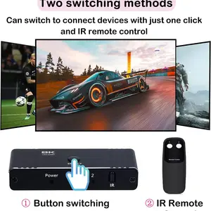 HDMI -kompatibler bidirektionaler Schalter, 2 in 1, 4K, 120 Hz, HDMI -Teiler, IR -Fernschalter, PC, TV, PS4, Xbox, PS5, 8K, 60Hz 8 Hauptverkauf POSCA PC 8K - №6