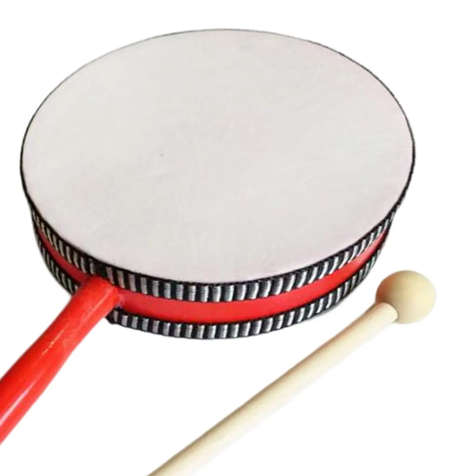 6 inch Kids Drum Hand Drum Toy Early Learning Percussion Instrument Toys with Drumstick for School Birthday Gifts Children