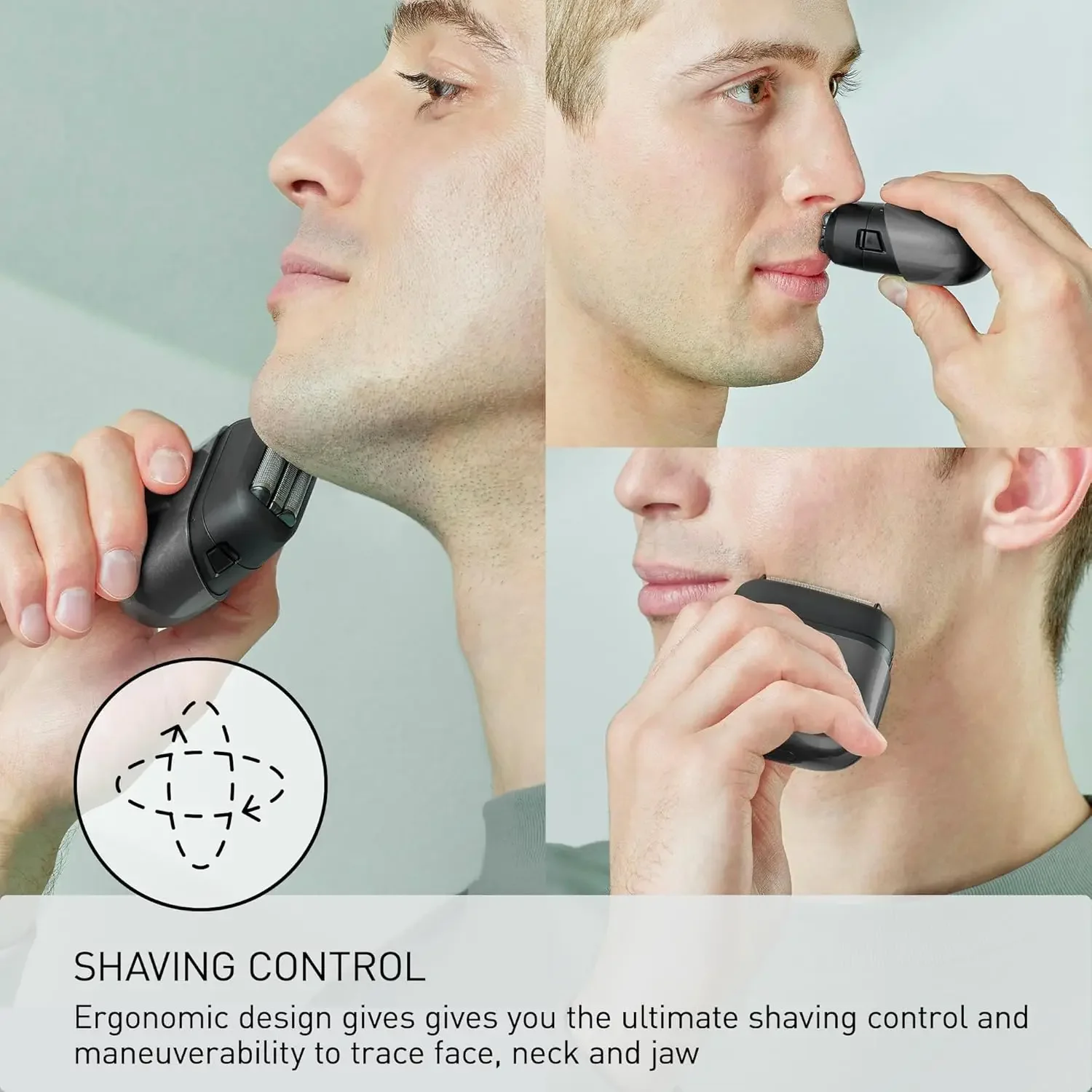 ماكينة حلاقة باناسونيك للسفر للرجال، ماكينة حلاقة كهربائية محمولة مع شحن USB-C، نظام قطع 3 شفرات وتقنية مستشعر اللحية