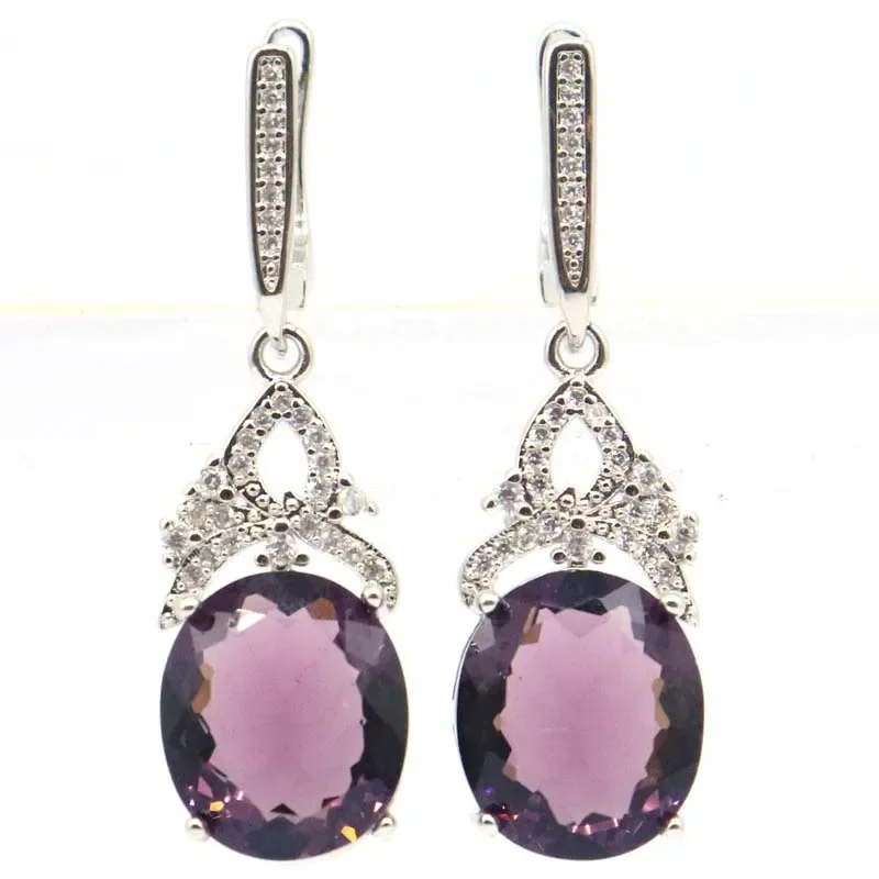 Buy 3 Get 1 Free 8g Customized 925 SOLID STERLING SILVER Earrings Peridot Fire Smokey Topaz Violet Tanzanite Purple Amethyst