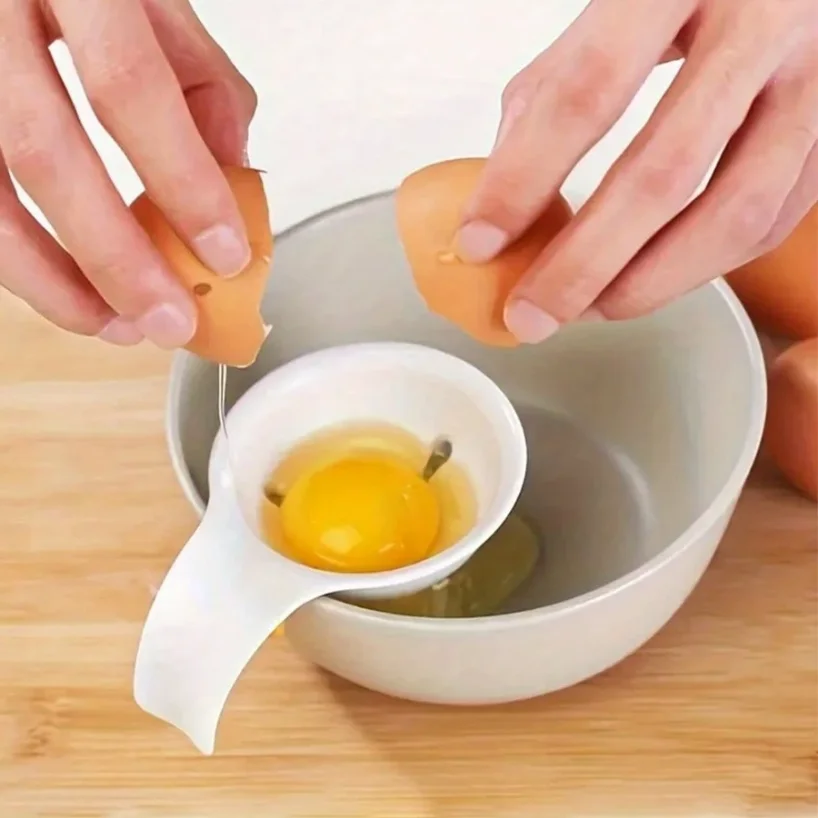 

1pc,Egg Yolk Separator Divider Rack,White Plastic Egg White Strainer,Household Egg Tools,Cooking & Baking Tools Kitchen Gadgets
