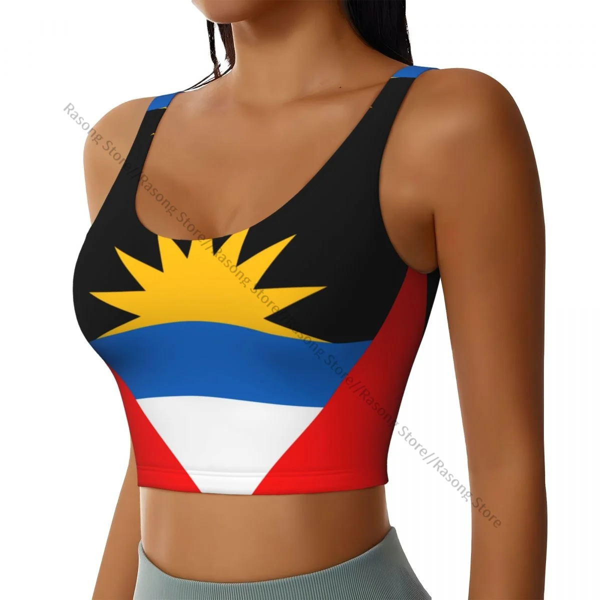 

Women Sexy Sports Vest Antiguan Flag Female Streetwear Sport Lingerie Tee Crop Top