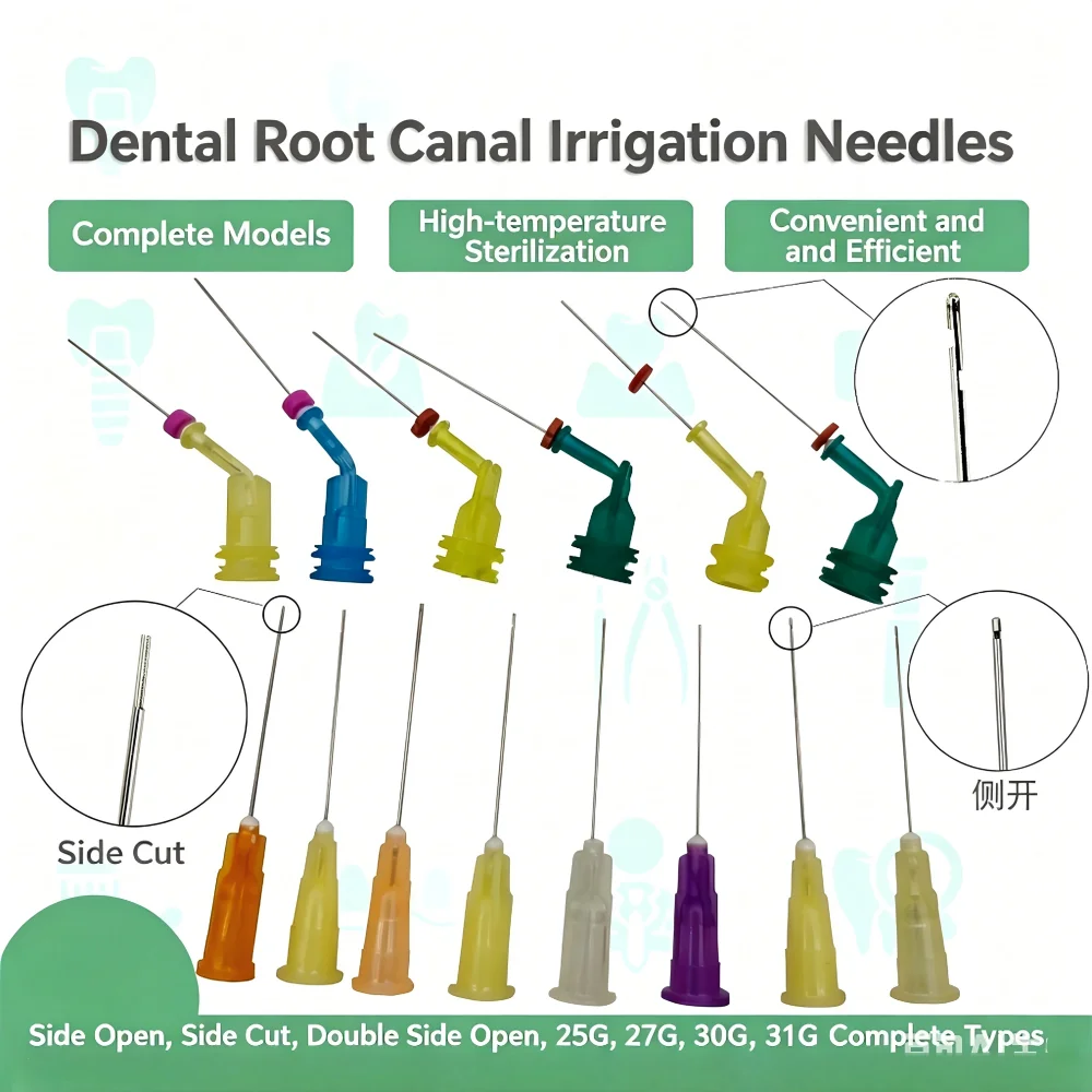 Bendable Autoclavable Dental Root Canal Irrigation Needle Double Lateral Side Cut Opening Endodontic Irrigating Tips