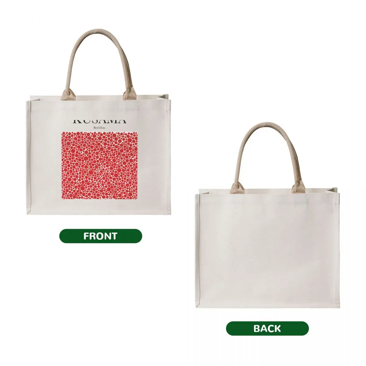 Kusama - Red Dots Tote Bag canvas bags Women's bag Women's beach bags