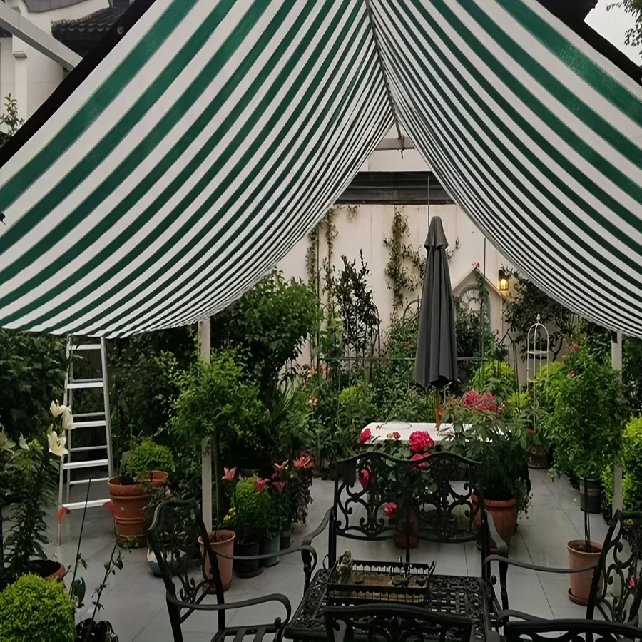 شبكة مظلة شمسية عالمية للحديقة والشرفة بنمط مخيط، وهيكل معزز يضمن المتانة. يمكن استخدامه.